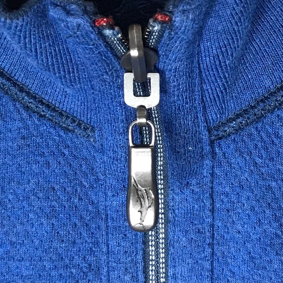 Tommy Bahama Reversible 1/4 Zip Sweater Pullover Long Sleeve Blue Navy Men’s LRG - Picture 6 of 13